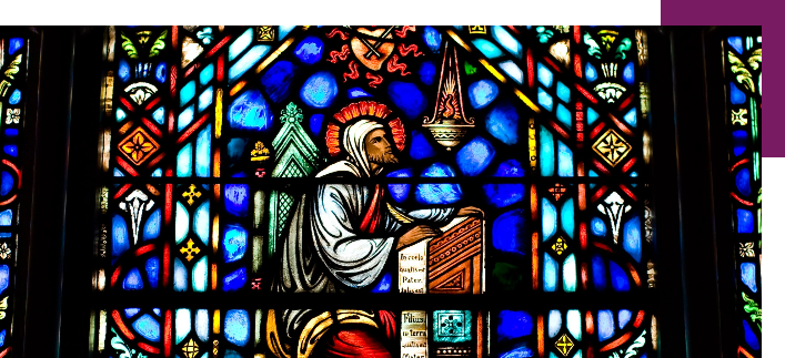 Stained glass depiction of Saint Augustine