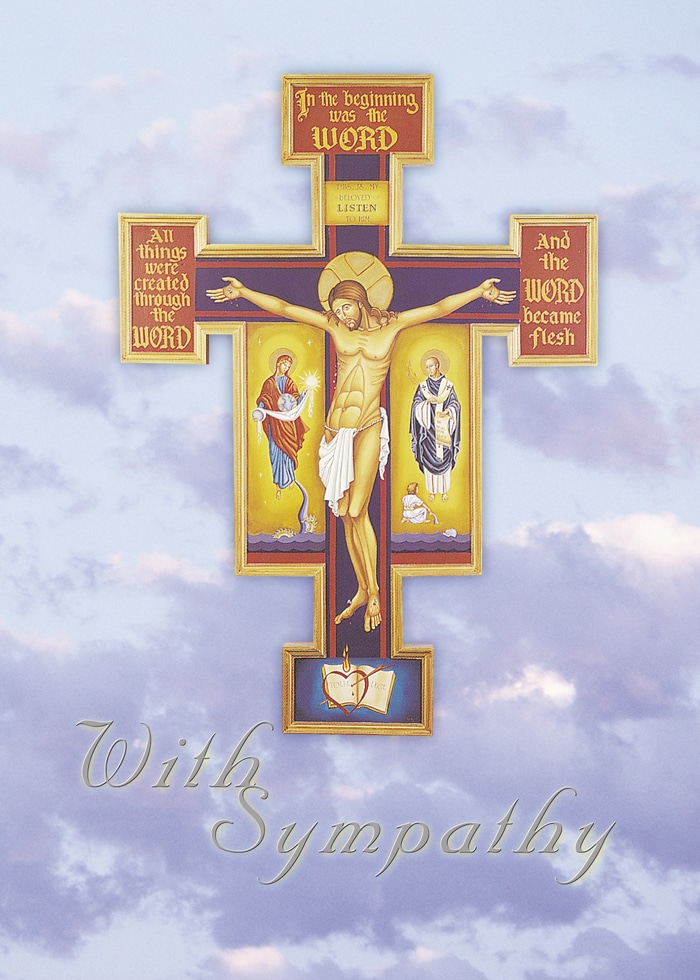 Augustinian cross sympathy card featuring the Augustinian Cross of Jesus.