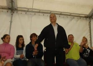 Cardinal Robert Prevost, O.S.A., and youth participants at the Augustinian Youth Encounter in 2010. 